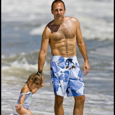 Today show host Matt Lauer on the beach in Buenos Aries during one of his Where in the World is Matt Lauer segments