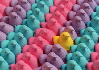 Just Born's marshmallow Peeps come in the original yellow, blue, pink and lavender as well as green and orange.