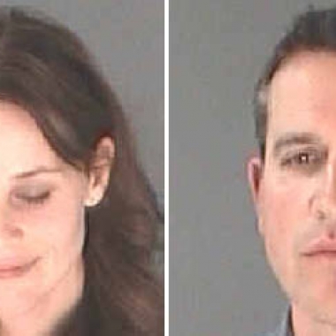 Mug shots pf Reese Witherspoon and her husband, Jim Toth.