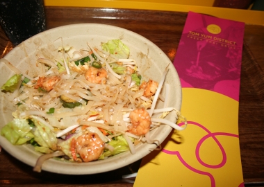 A noodle bowl with shrimp at Tom Yum District. (Mark Heckathorn/DC on Heels)