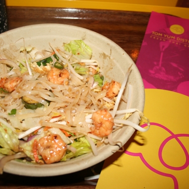 A noodle bowl with shrimp at Tom Yum District. (Mark Heckathorn/DC on Heels)