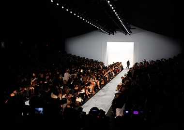 Models walk the runway at the Mercedes Benz Fashion Week.