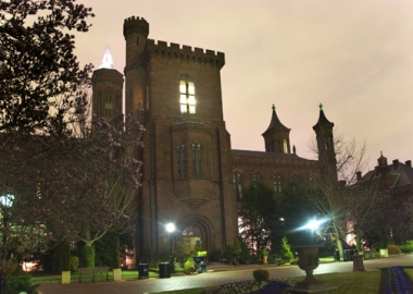 The Smithsonian Castle and gardens at night. (Photo: Smithsonian Institution)