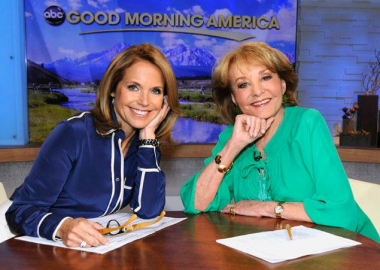 Katie Couric and Barbara Walters got together last year when Couric guest-hosted Good Morning America. (Photo: Donna Svennevik/ABC)