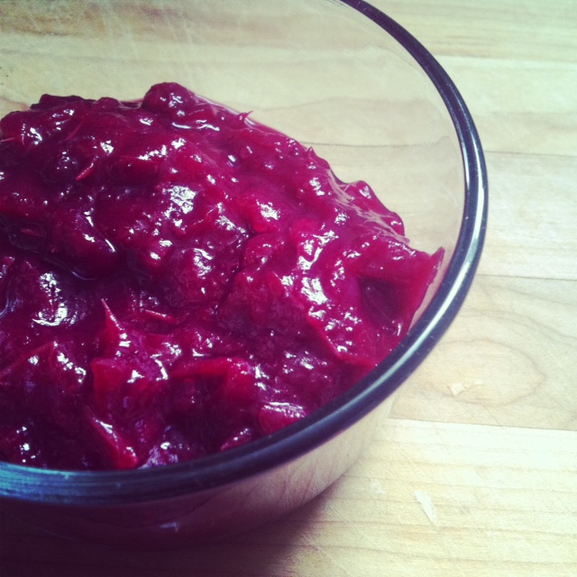 Real cranberry sauce with a few fewer ridges. (Photo: Kristy McCarron/DC on Heels)