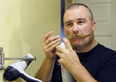 Andy Longtine of Plover, Wis., is competing Nov. 2 in the 2013 World Beard and Moustache Championships in Leinfelden-Echterdingen, Germany. (Photo: Casey Lake/The Stevens Point Journal)