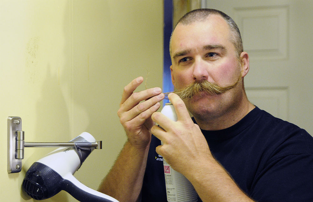 Andy Longtine of Plover, Wis., is competing Nov. 2 in the 2013 World Beard and Moustache Championships in Leinfelden-Echterdingen, Germany.  (Photo: Casey Lake/The Stevens Point Journal)