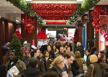 Shoppers fill Macy's during the Black Friday sales on Nov. 23, 2012 in New York City. (Photo by Andrew Kelly/Getty Images)