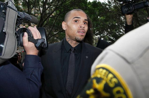 Chris Brown arrives at court for his hearing. (Photo: Nick Ut/AP) 