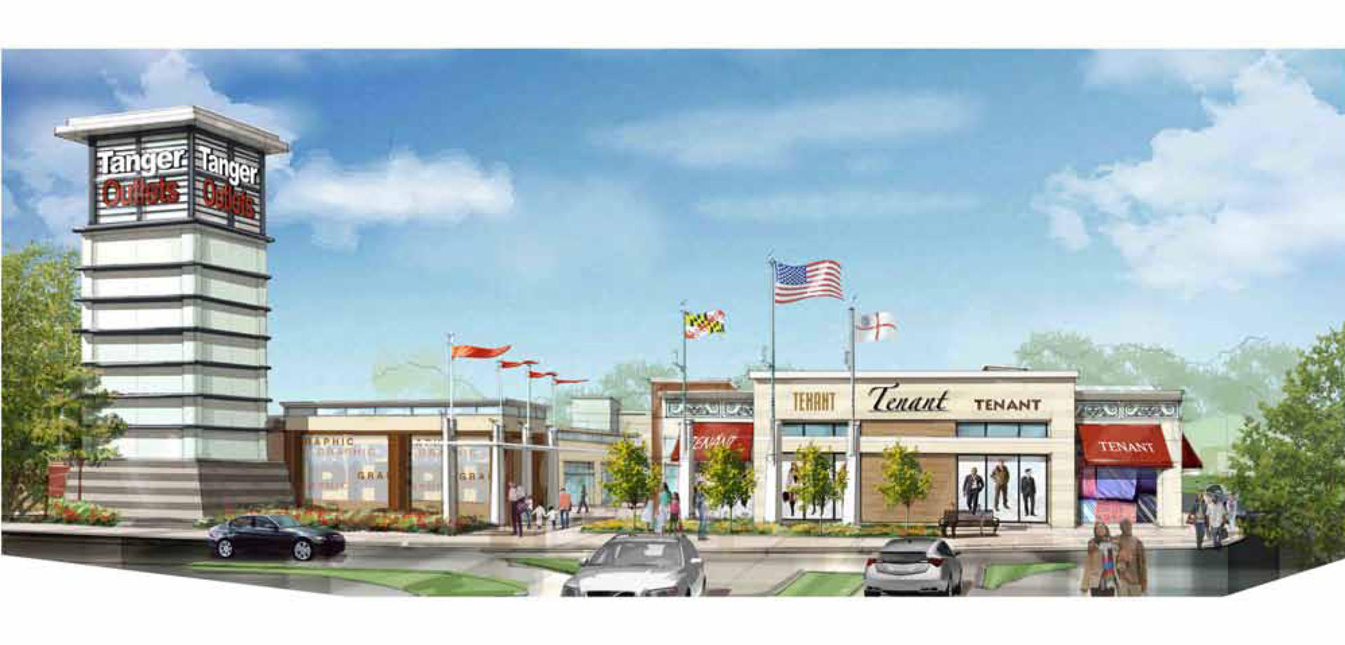 An artists rendering of the new Tanger Outlets National Harbor. (Photo: Tanger Outlets)