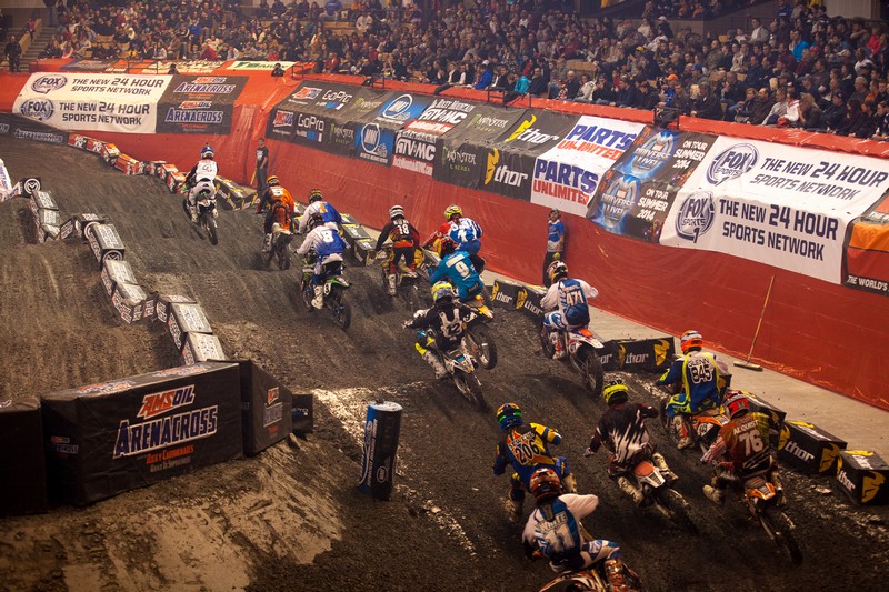 A race at AMSOIL's Arenacross last weekend in Worchester, Mass. (Photo: Shiftone Photography)