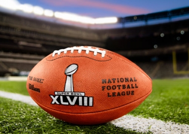 The Super Bowl XLVIII footballs in MetLife Stadium. (Photo: NFL)