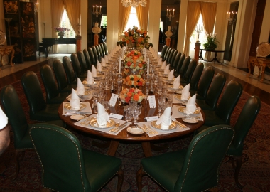 The state dining room at the British Embassy. (Photo: Mark Heckathorn/DC on Heels)