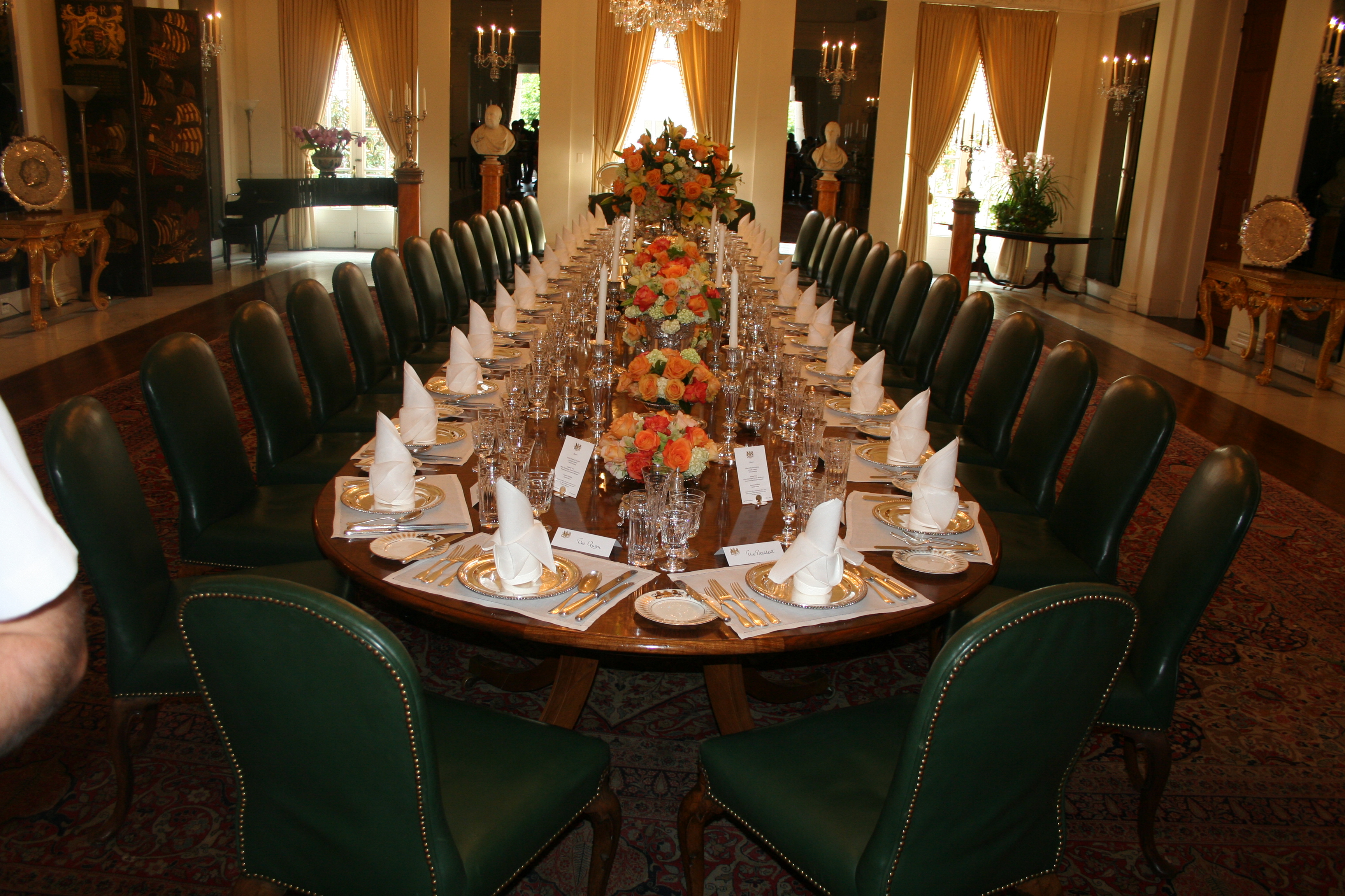 The state dining room at the British Embassy. (Photo: Mark Heckathorn/DC on Heels)