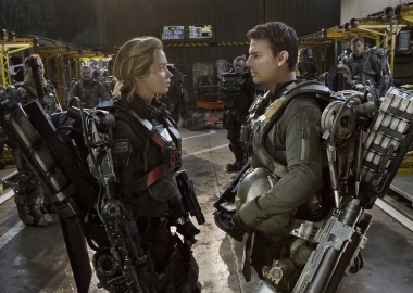 Emily Blunt (left) and Tom Cruise as in 