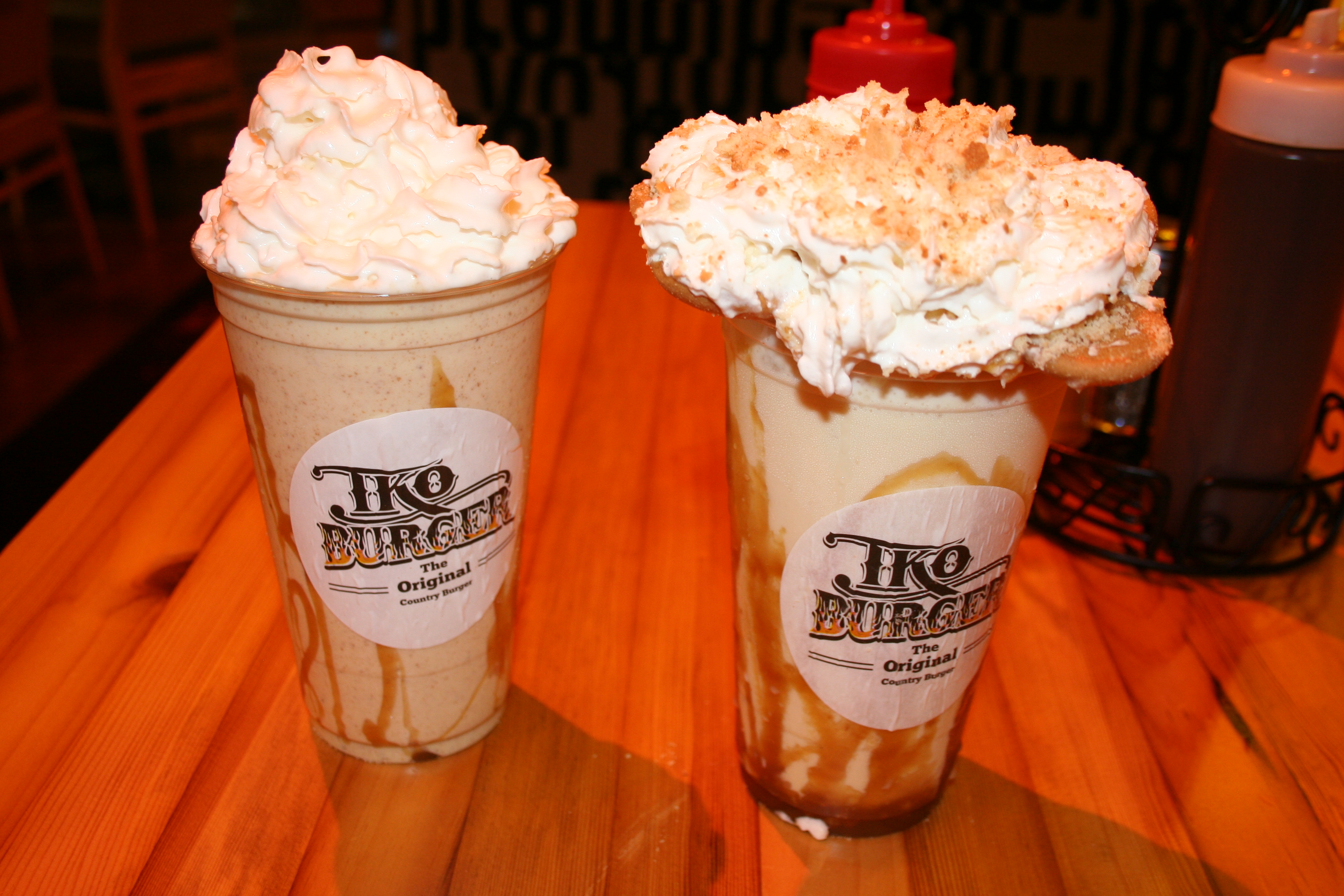 The peach cobbler milk shake and the banana pudding shake at TKO burger. (Photos: Mark Heckathorn/DC on Heels)