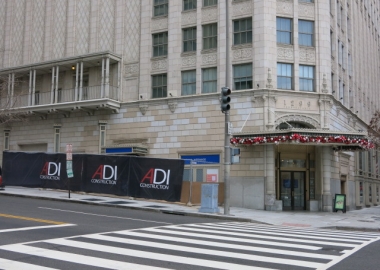 Workers remodel the old John Harvard's Brew House to make way for Boss Shepherd's, scheduled to open in July. (Photo: Popville)