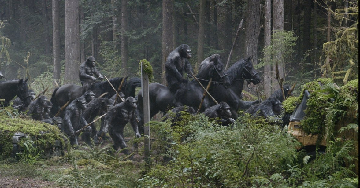 "Dawn of the Planet of the Apes" held onto first place for a second weekend. (Photo: 20th Century Fox)