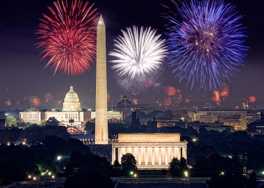 Fireworks light up the night sky over the monuments. (Photo: Capitol Concerts)