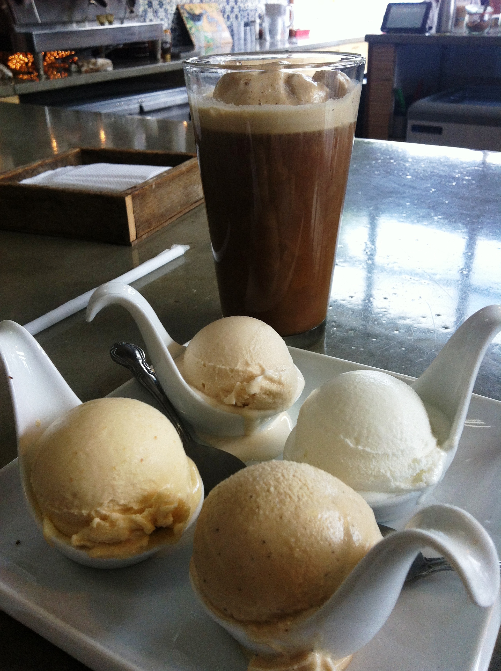 Coffee float and gelato sampler from Dolcezza. (Photo: Lanna Nguyen/DC on Heels)