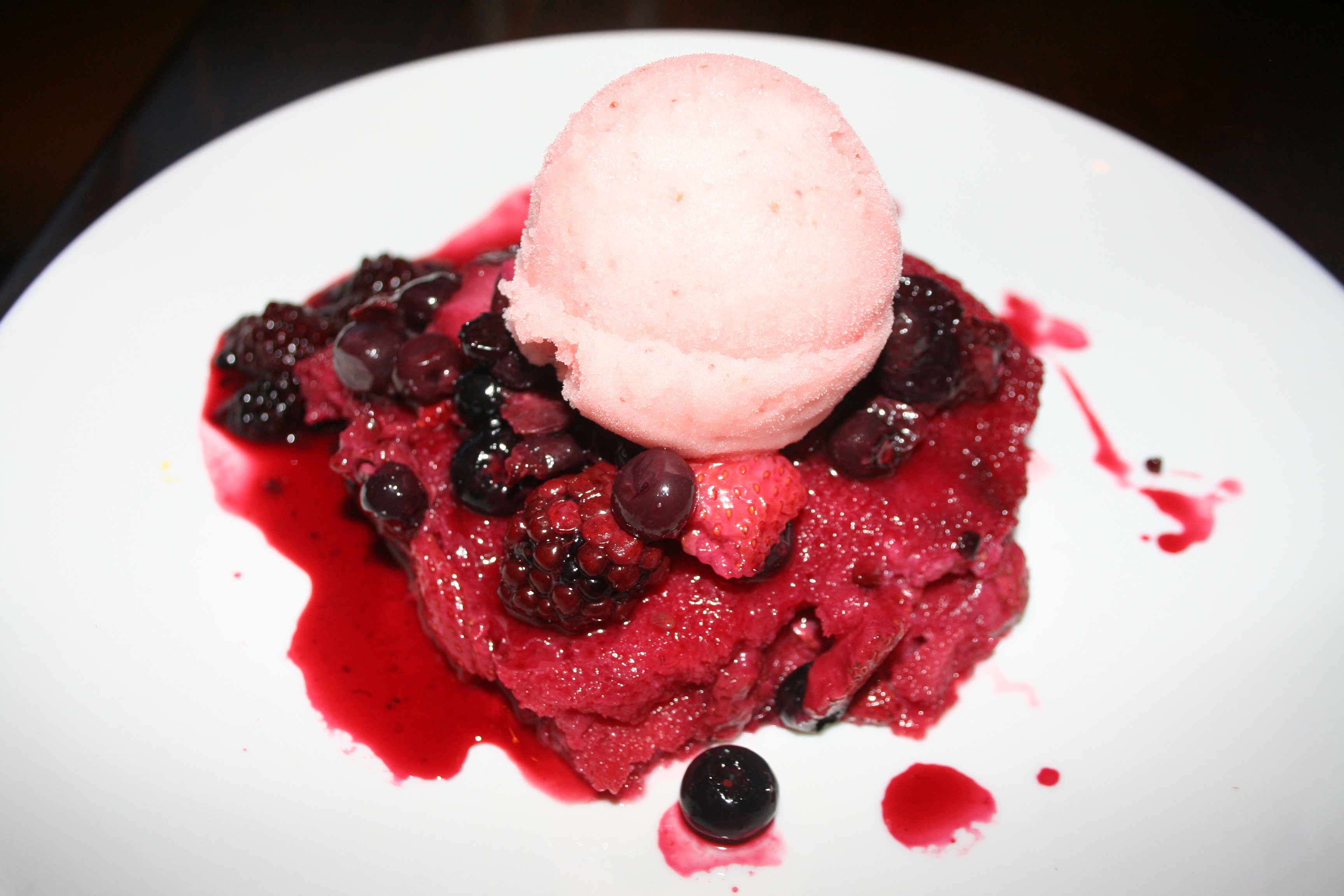 The chilled summer berry  bread pudding was the star of our meal. (Photo: Mark Heckathorn/DC on Heels)