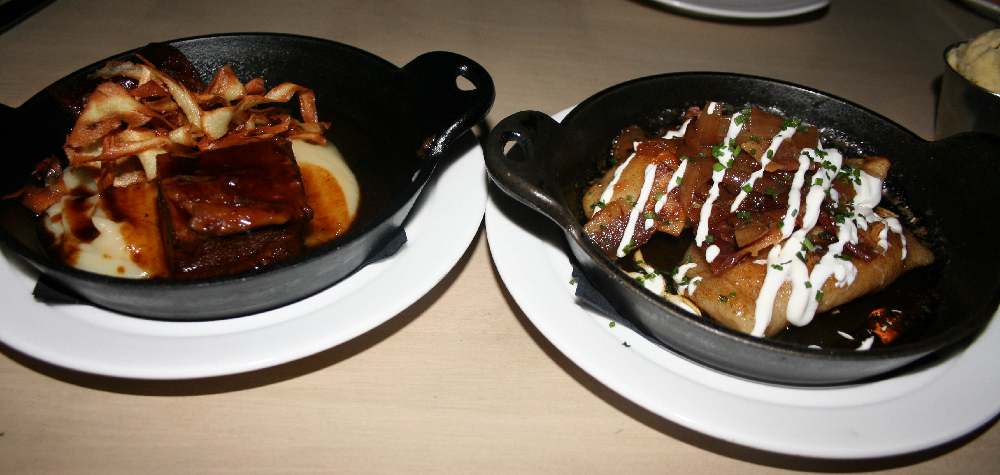 The root beer braised short ribs (left) and cheddar pierogies from Second State. (Photo: Mark Heckathorn/DC on Heels)