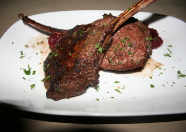 Coffee-cocoa rubbed venison chops with blackberry compote. (Photo: Mark Heckathorn/DC on Heels)