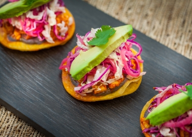 Achiote mahi mahi tostadas from Zengo's Test Kitchen: Mexico to Korea menu. (Photo: Zengo)