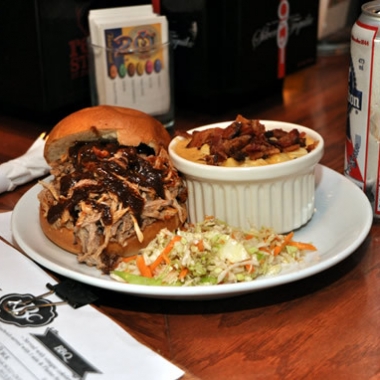 Kangaroo Boxing Club will deliver its pulled pork, bacon gorgonzola, brioche buns and sweet mild sauce for 10 in D.C. on Super Bowl Sunday. (Photo: Michael Key/Washington Blade)