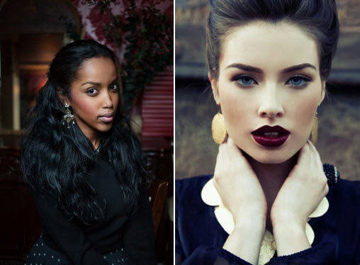 Pantone's Color of the Year -- Marsala -- is universally flattering (Photo-left: Refinery29.com Photo-right: Adorness.com)