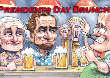 Many restaurants will be serving brunch on Presidents Day. (Drawing: M. Wuerker)