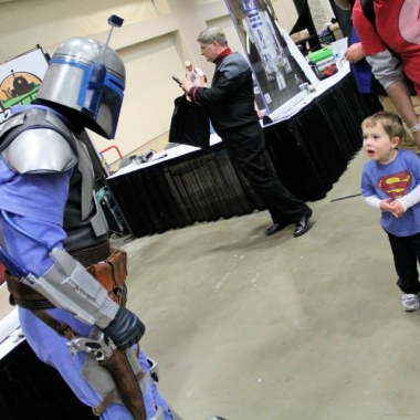 A boy meets a Power Ranger at 2014's Awesome Con. (Photo: Awesome Con)