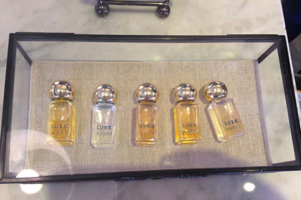 Lurk Perfume oils on display at Follain. (Photo: Lia Phipps/DC on Heels)
