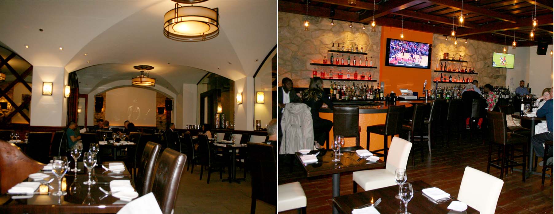 Noelia's dining room (left) and bar area still has an Italian feel. (Photos: Mark Heckathorn/DC on Heels)