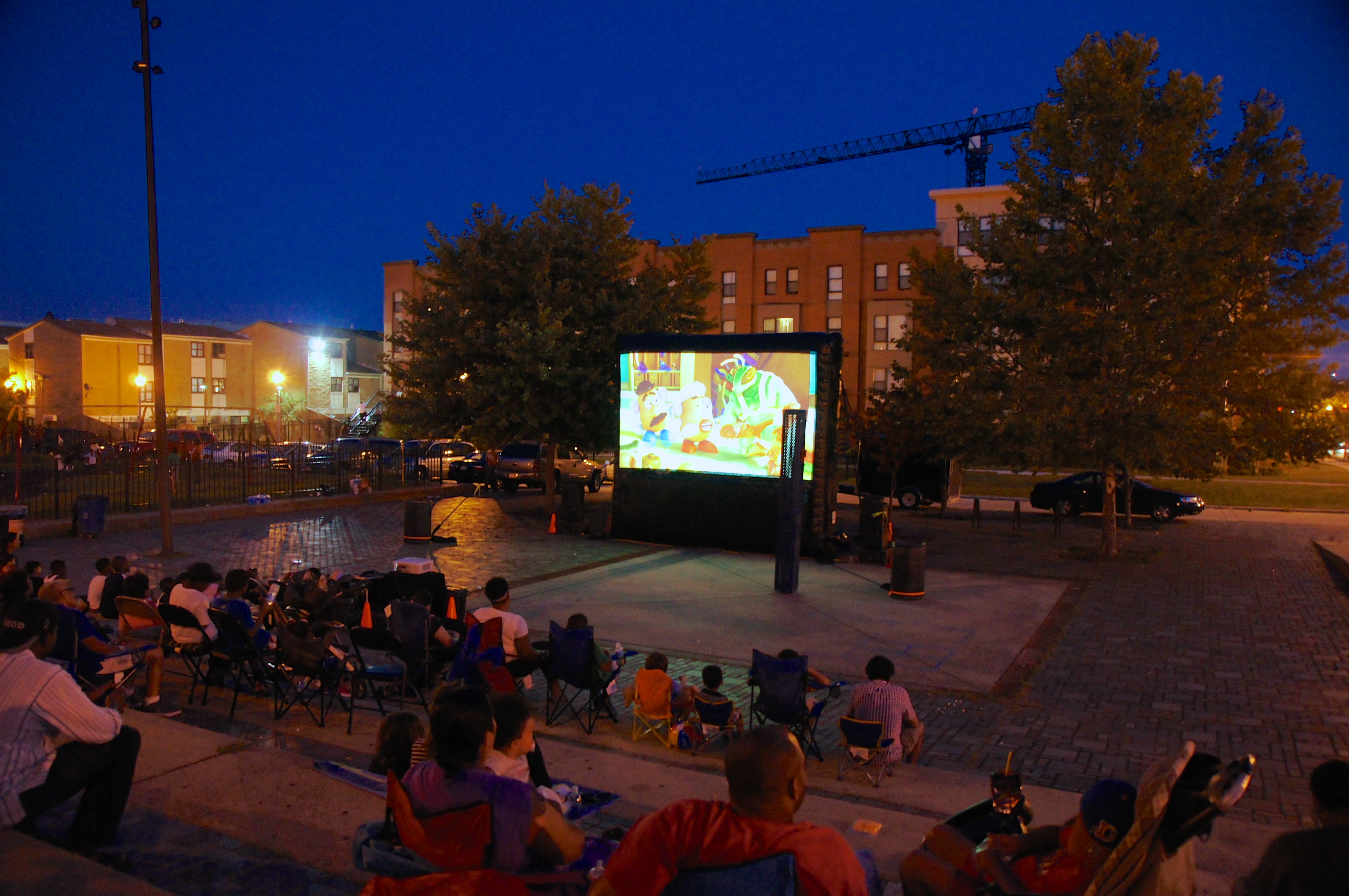 The NoMa Summer Screen movies from Loree Grand Field to Storey Park each Wednesday this summer through mid-August. (Photo: NoMA BID)
