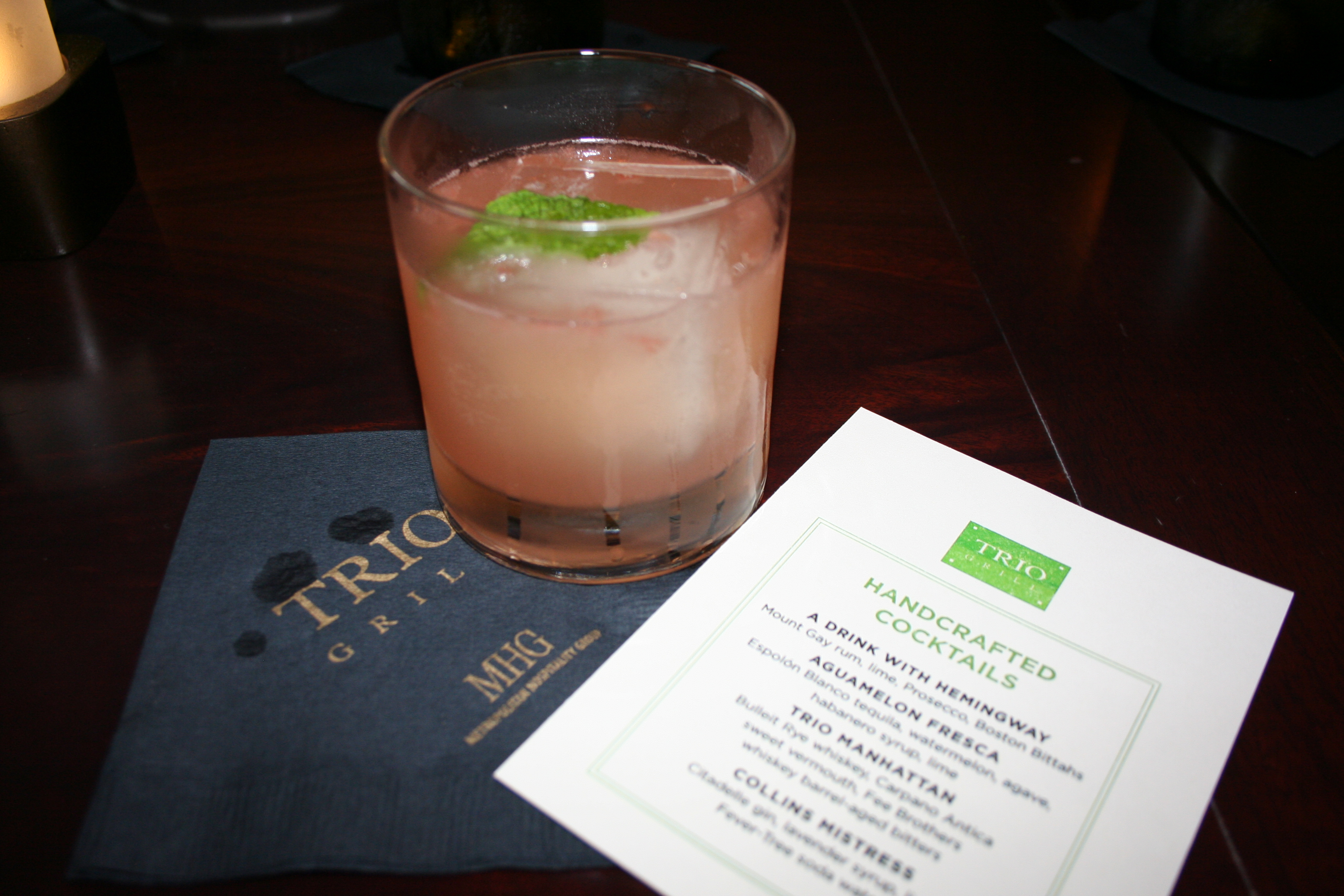 The new Aguamelon Fresca at Trio Grill is a refreshing summer drink. (Photo: Mark Heckathorn/DC on Heels)