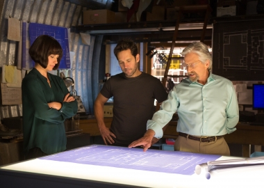 Evangeline Lilly (l to r), Paul Rudd and Michael Douglas star in 