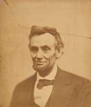 Alexander  Gardner’s “cracked plate” portrait of Abraham Lincoln is part of a display of the photographer's work at the National Portrait Gallery. (Photo: Alexander Gardner/National Portrait Gallery)