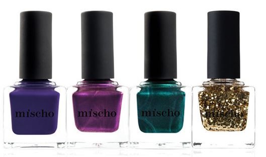 The Mischo Beauty She Who Dares polish collection includes a deep purple and jade. (Photo: Mischo Beauty)