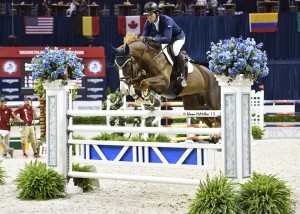 Conor Swail and Simba de la Roque win opening international jumper speed class at the 2015 Washington International Horse Show this week. (Photo: Shawn McMillen)