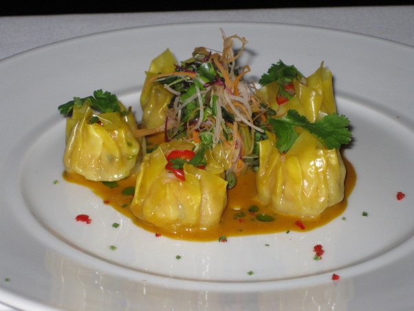 Dumpling Monday at The Source include all the dumplings including this traditional steamed shrimp and scallop siu mai with house-made XO paste on the menu for $5. (Photo: Mary Bloch)
