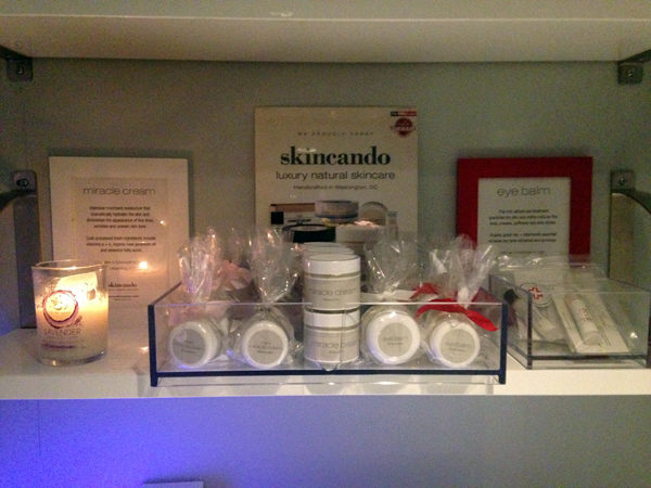 Skincando products at the pop-up. (Photo: Lia Phipps/DC on Heels)
