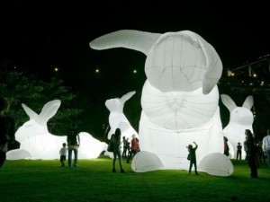 Giant, luminescent bunnies and other displays will light up Yards Park this weekend. (Photo: The Yards)