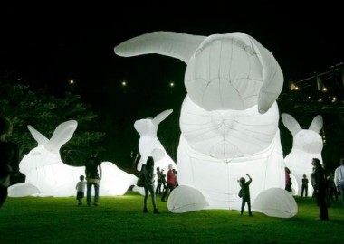 Giant, luminescent bunnies and other displays will light up Yards Park this weekend. (Photo: The Yards)