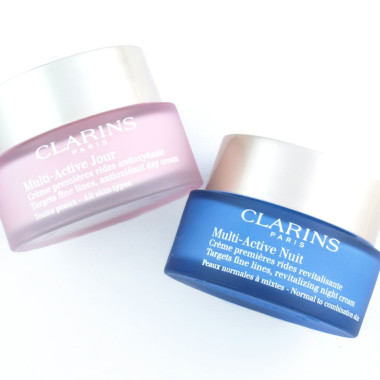 Clarins' multi-active day and night creams have anti-aging properties. (Photo: thehappysloths.com)