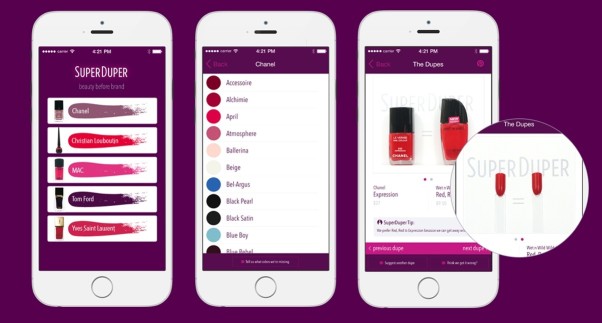 Find imitations of high-end nail polishes with the SuperDuper app. (Photo: thebeautybrains.com)