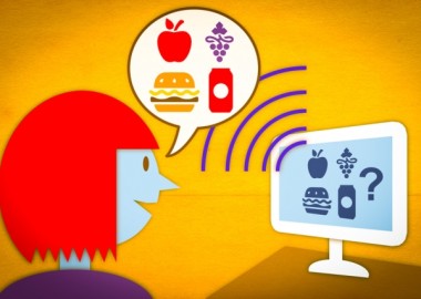 A prototype of a new speech-controlled nutrition-logging system allows users to verbally describe the contents of a meal. The system then parses the description and automatically retrieves the pertinent nutritional data. (Illustration: Jose-Luis Olivares/MIT)