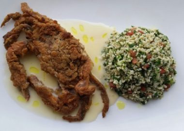 Blackwell Hitch in Old Town is serving soft shell crabs dusted in Old Bay with chyote salad and lime butter sauce. (Photo: Blackwell Hitch)
