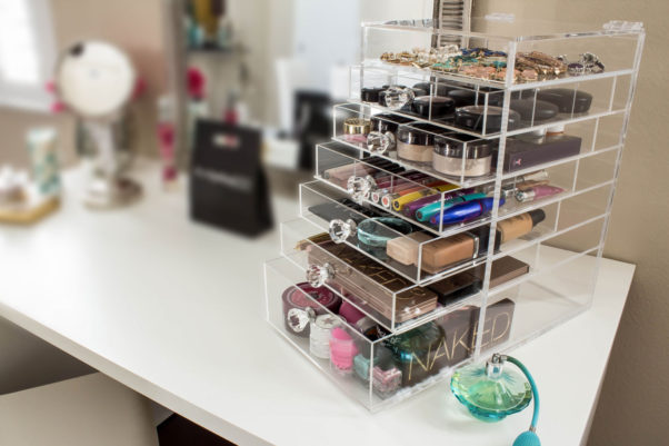 Use a makeup organizer to make your vanity look more put together. (Photo: Etsy)