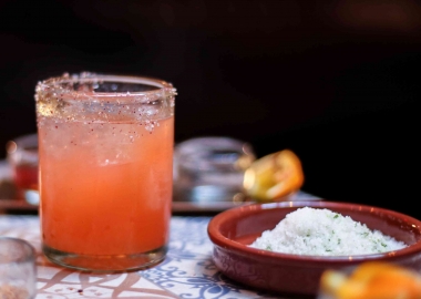 Rosa Mexicano has introduced a new agave drink program in Penn Quarter than includes this Strawberry-Pink Peppercorn with Cimmarón Blanco tequila, strawberry puree, yellow chartreuse, lemon and house-made pink peppercorn tincture. (Photo: Rosa Mexicano)